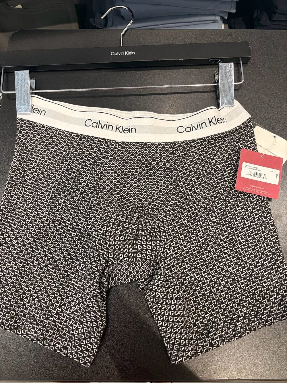 Calvin Klein Plaid Stretch Boxer Briefs with Logo Waistband new